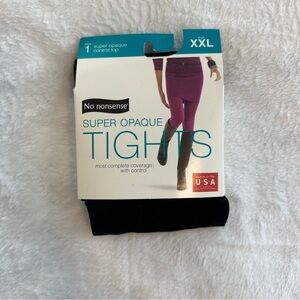 No Nonsense Super Opaque Black Tights XXL